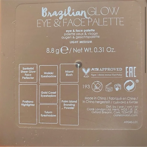 NEW Ciate London Brazilian Glow Eye & Face Palette Light Medium Full Size 0.31oz - Picture 4 of 9